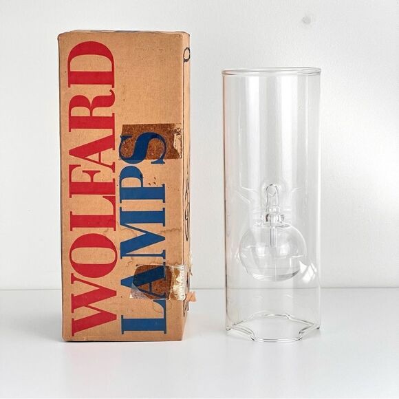 Vintage Wolfard Lamps Cylinder Handblown Glass Floater Oil Lamp - Picture 3 of 7